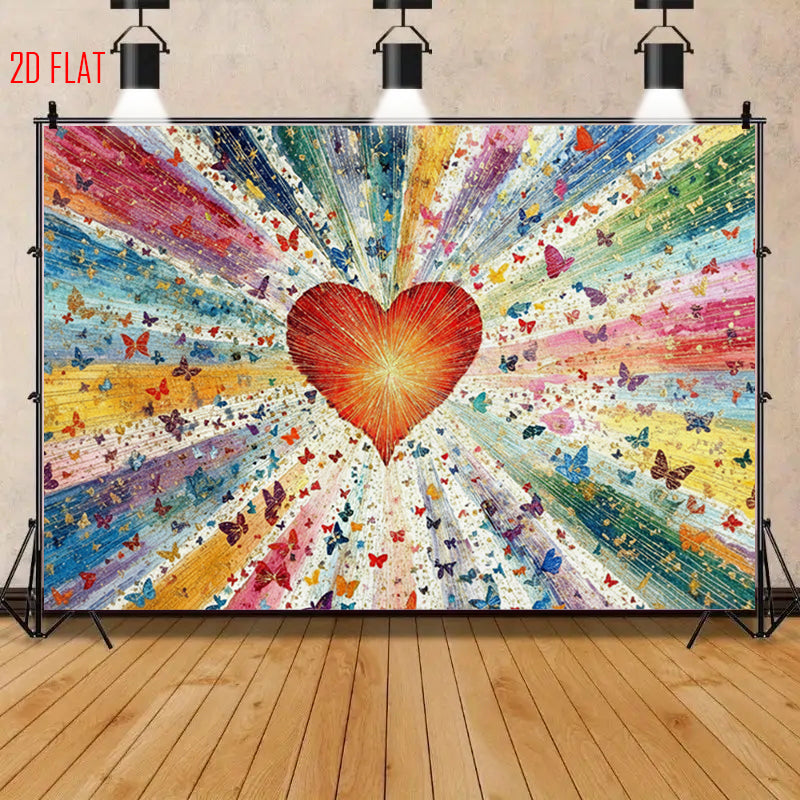 Colorful Love Butterfly Bkgd Cloth