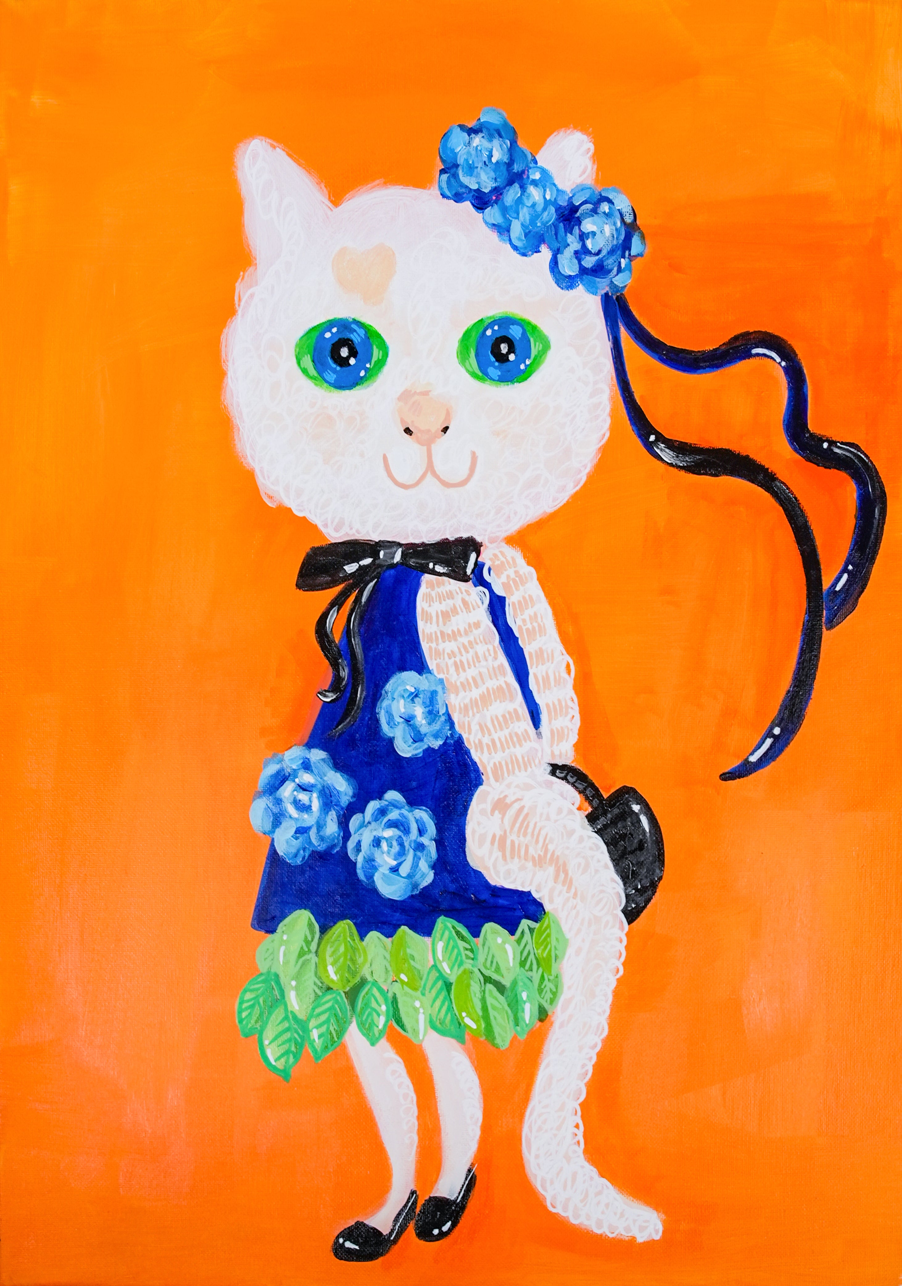 Miss Cat in Orange Light