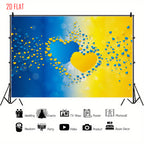 Blue Yellow Love Bkgd Cloth