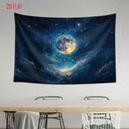 Starry Sky Full Moon Backdrop