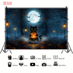 Halloween Cat Pumpkin Bkgd Cloth